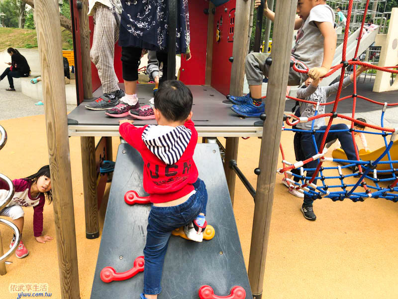 中央公園溜滑梯攀岩坡面