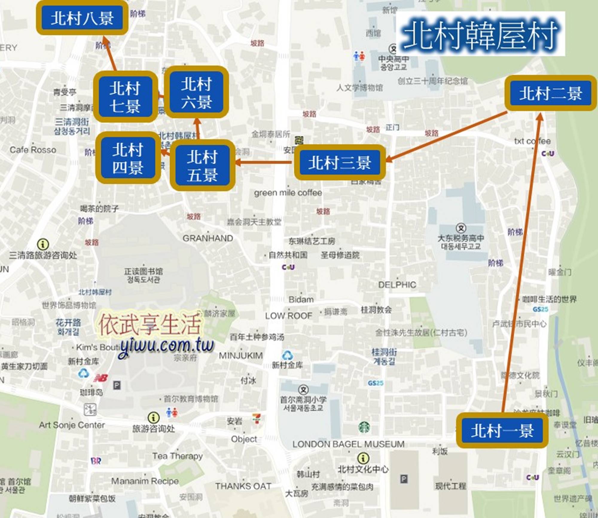 北村韓屋村地圖