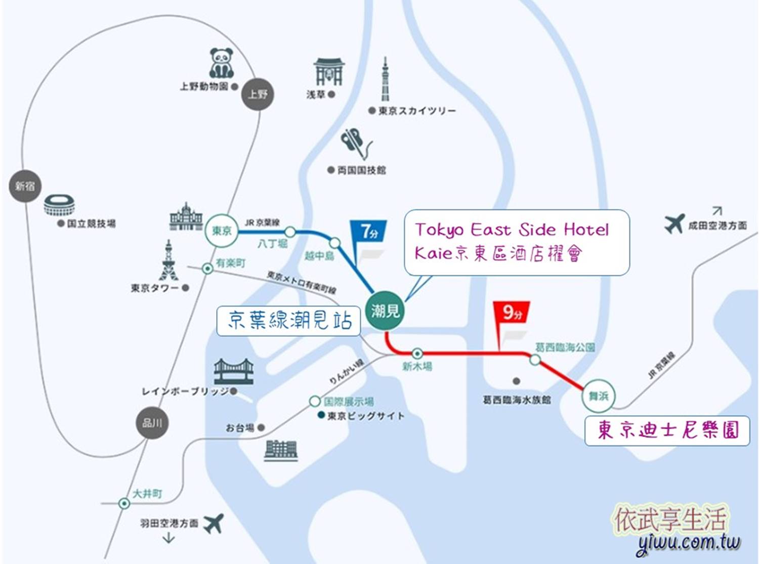 東京迪士尼飯店住宿地圖