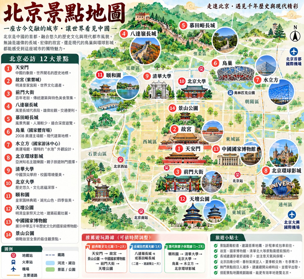 北京景點地圖 北京景點地圖