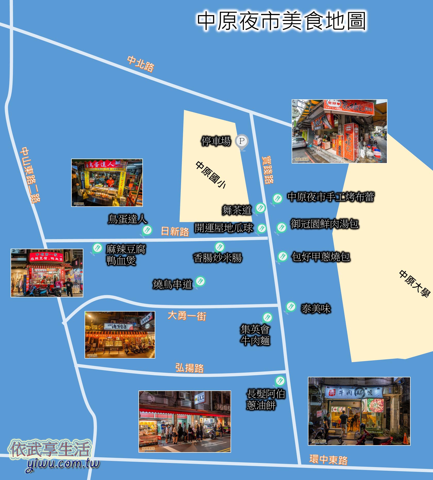 中原夜市美食地圖